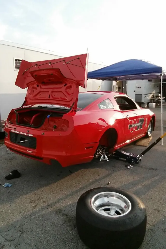 While being towed back to her pit following the rear end locking up, the car came off the dollys they were using, causing the rear bumper cover to be ripped off in the process. Brent Weston and Adam Arndt were able to reattach the bumper cover before eliminations.
