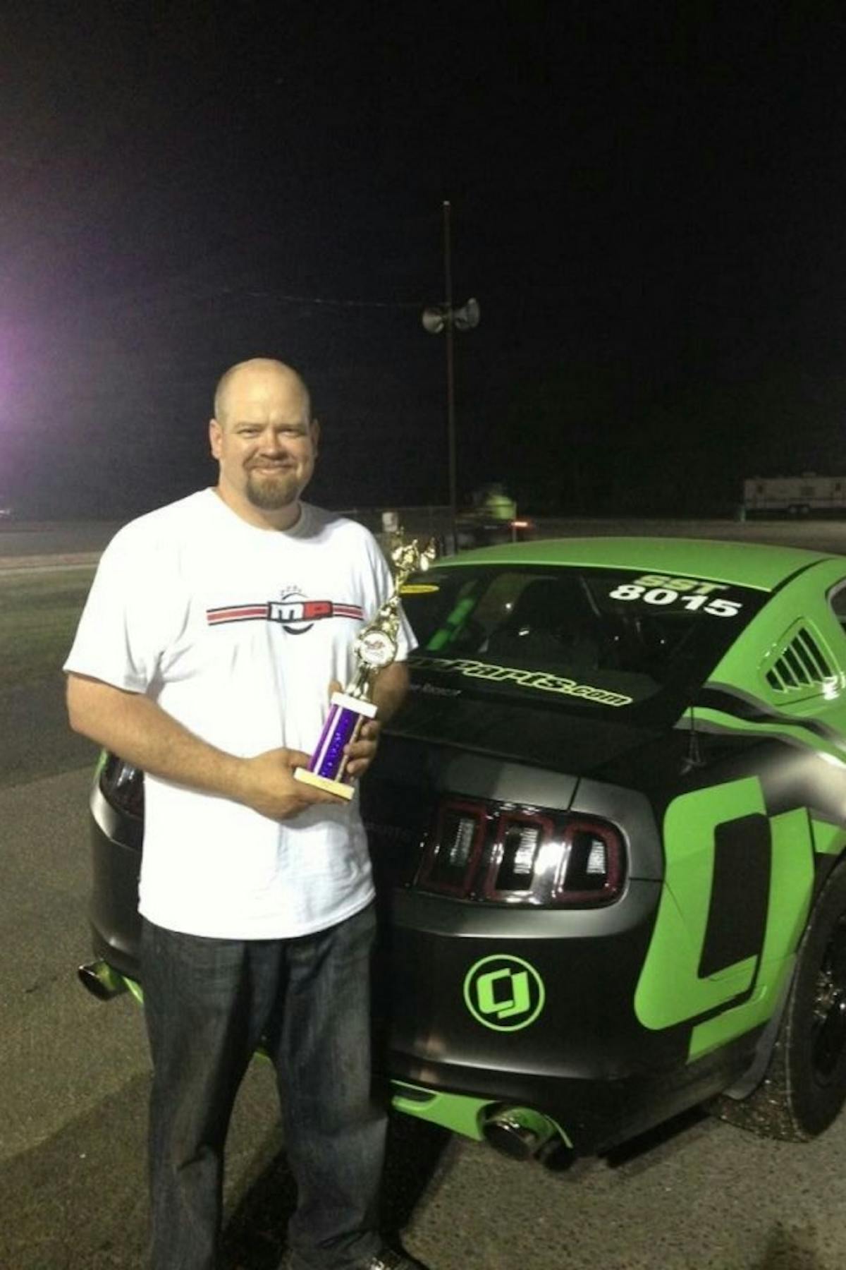 CJ Pony Parts video personality Bill Tumas jokingly claims the record of fastest naturally-aspirated S197 Mustang with one floor mat. Like most of us, his practice is to remove the driver side floor mat so that it doesn't get in the way of the gas pedal. 