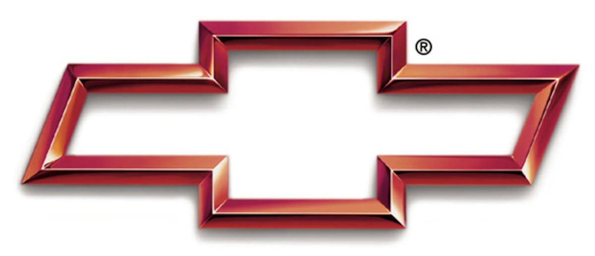 Red-outline Chevrolet Motorsports bowtie logo, as seen during 2000-2001. (09/02/2011)