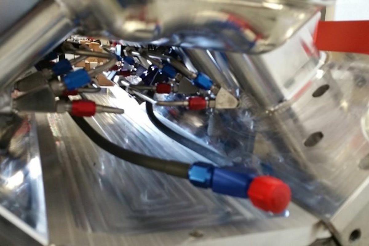 Andy Frost's Holden (He races across the pond) will utilize both twin-turbochargers and nitrous for a run at the 5s.