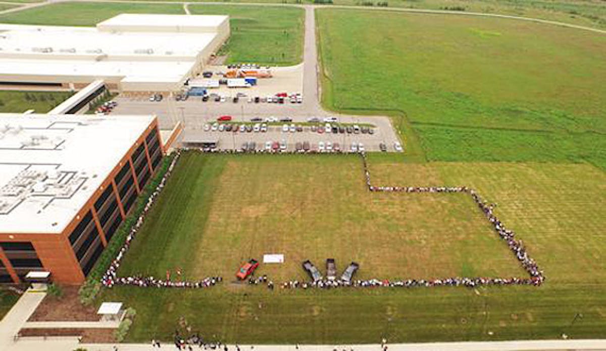 A basic outline (literally) of where the new building will be placed.