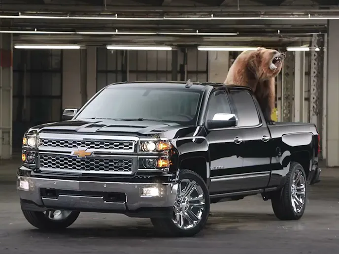 Chevy Silverado. Made tough with high strength steel. Screencap by author.