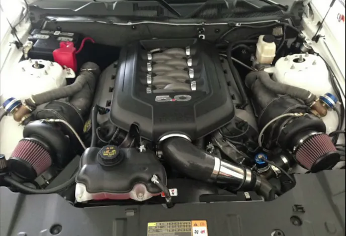 Snow WhiTTe's original engine is being built by Tim Eichorn at MPR for a go at the 7s. The new car will again have a Hellion Power Systems twin-turbo kit. Mustang Pats Fast supplied many of the new turbo system support pieces, such as the hot side, turbo blankets, titanium wrap, and needed fasteners.