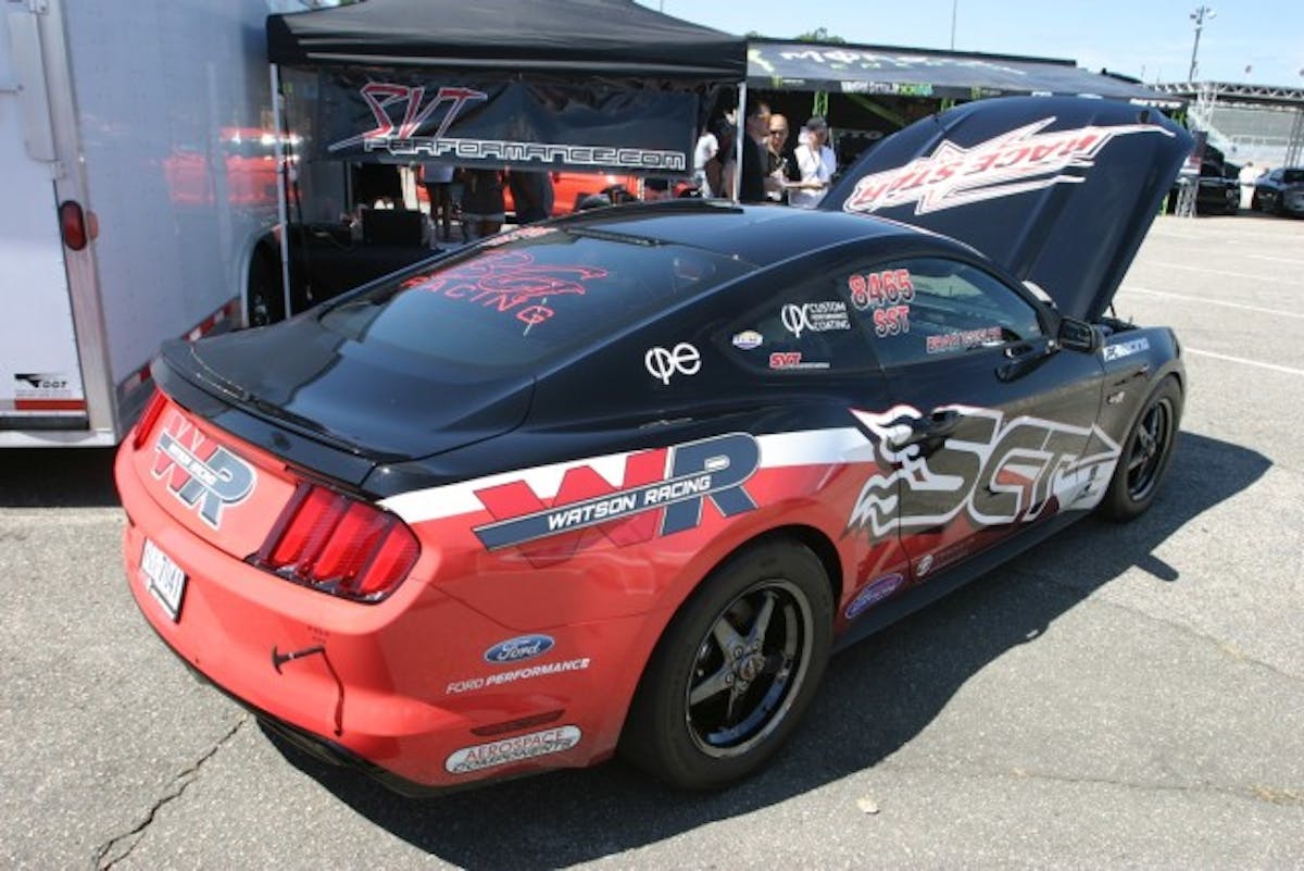 You can read all about Brad and Gina Gusler's 2015 Mustang EcoBoost on our main page. The Gusler's had the car in the SVTPerformance.com booth at the speedway. Brad Gusler wil be looking for 10s out of the car on his next trip to the drag strip. 
