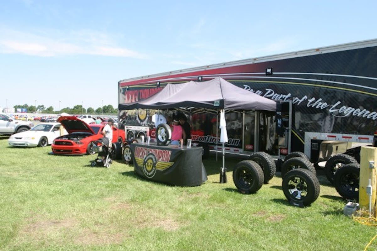 Mickey Thompson Tires, no doubt pushing its street line of performance tires at Mustang Week, had its big rig at the speedway to inform attendees its latest treads. 
