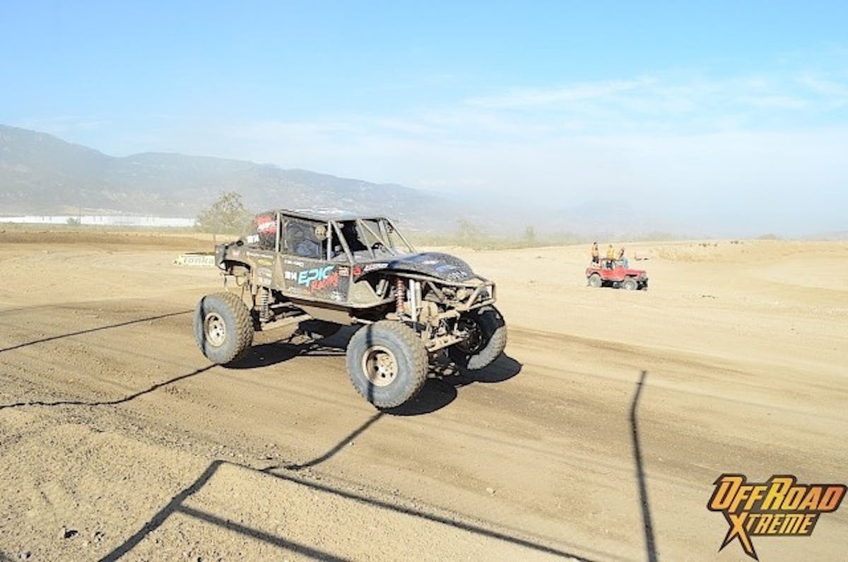 Catching some air on the short course.