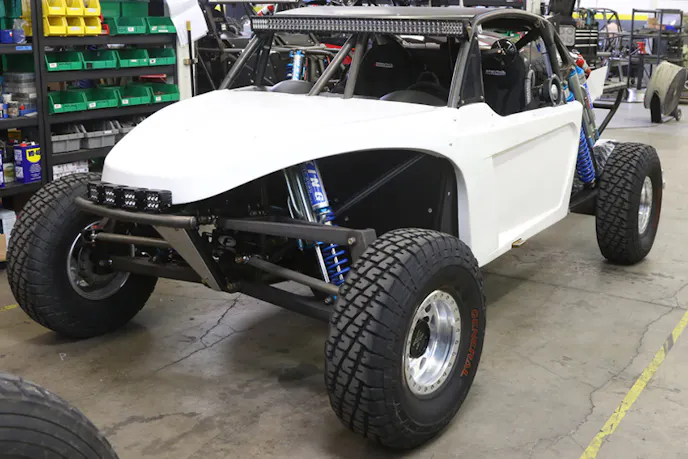 Brenthel has a complete line of race vehicles including truck bodied vehicles with front or rear engines and rear engine buggies like this just completed class 10 car.