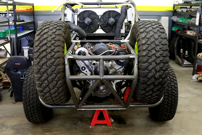 Space is key, every little bit gets used up on the race truck.