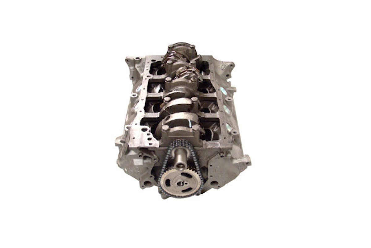 This is a stock late-model Ford 5.0 assembled short-block. These blocks were installed in Mustangs from 1985-1995, along with some trucks and SUVs.