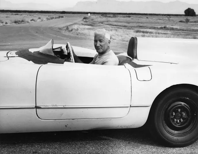 Zora Arkus-Duntov EX-87 test mule (Car 5951) testing at GM Desert Proving Ground, AZ