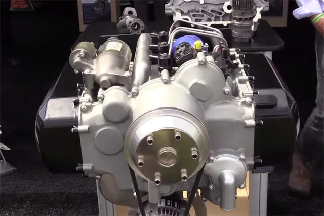 The Gemini Diesel is a horizontally opposed three-cylinder, six-piston, two-stroke engine for light sport aircraft.