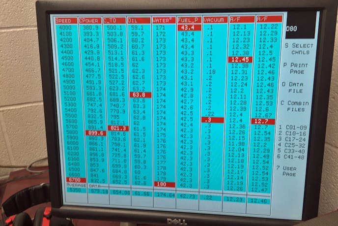 Borowski's dyno results with the Pro1 LS3 and a small shot of nitrous--899.6 horsepower and 821.3 lb.-ft. of torque. This from an engine with stock valve dimensions and stock LS3 rocker arms.