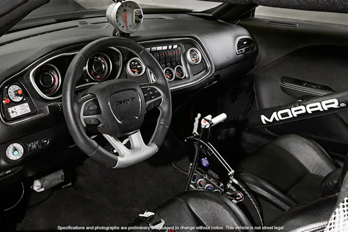 Interior styling is also inspired by and for drag racing. Image via Dodge.com