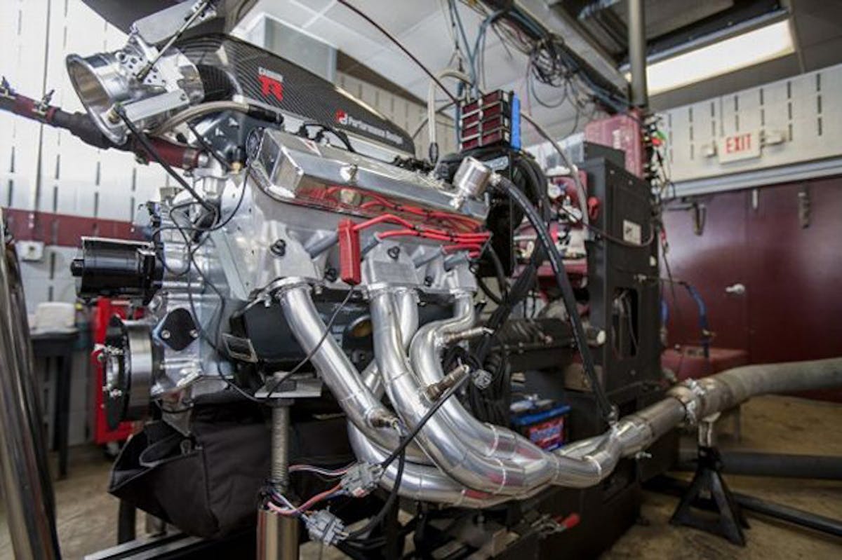 Throttle Performance's Pontiac Engine Masters' Engine--this will be used in the class for calibration exercises.