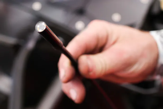 You can see here how small the camera end of the device is, allowing you to get down into some pretty tight spots for inspection.