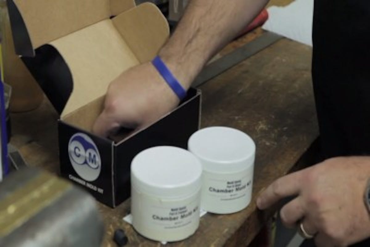 Diamond Pistons' chamber mold kit is a two-part product used to come up with combustion chamber size, compression ratio, and valve sizes to help the company design the perfect piston for your engine. 