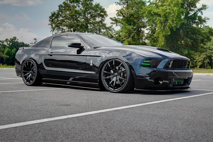 If you see Scofield's GT500 at a show, it'll be on the ground thanks to its Airlift Performance airbag suspension.