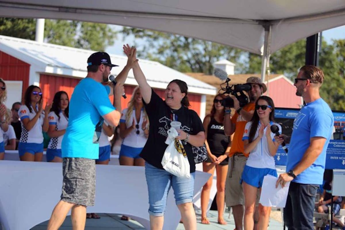There wasn't just a car show happening, though. As part of the festivities, the AM team was selling chances to win a variety of prizes, including a trip to SEMA and a chance to go drifting with none other than Vaughn Gittin, Jr., won by XXXXXX.