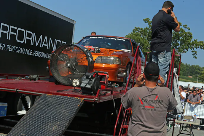 The winner of the dyno competition, with a 'conservative' 1,161 horsepower at the wheels, was NMRA Renegade star and Pennsylvania local Adam Arndt. Arndt tells us he had the test-and-tune tuneup in the ProCharged machine. Wonder what it really makes?
