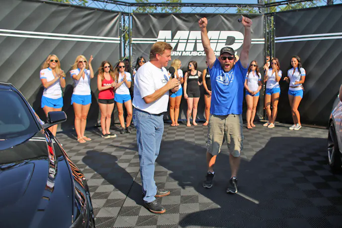 Brad Brallier. the winner of the Chip Foose/MMD 2015 Mustang giveaway. Check out more photos of the car below.