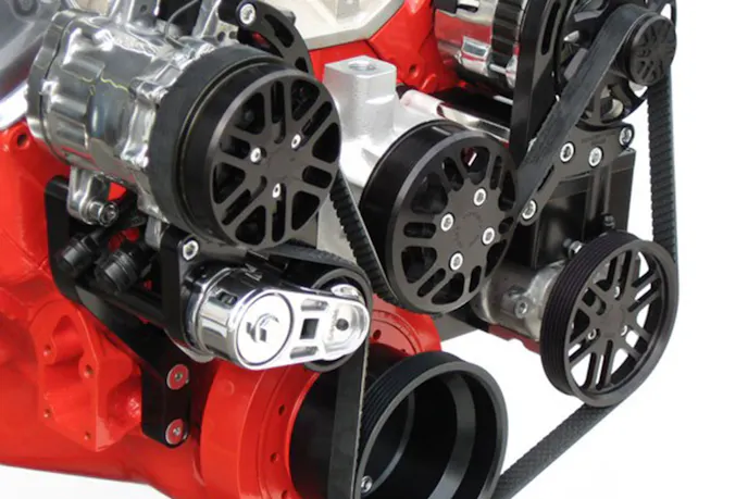 Concept One was the first aftermarket supplier of complete pulley systems like this one for SB Chevys.