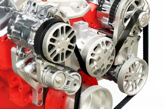 Concept One offers a full line of complete pulley systems fora variety of Chevy and Ford engines. Pictured here is their Chevy BB Basic System.