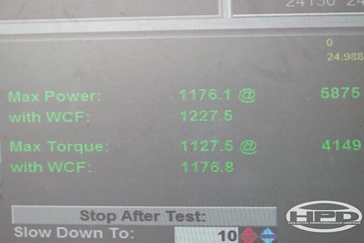 At 1,227.5 horsepower and 1,176.8 lb-ft of torque to the rear wheels, we can only assume the owner has some serious meaty tires to back up all of that power.