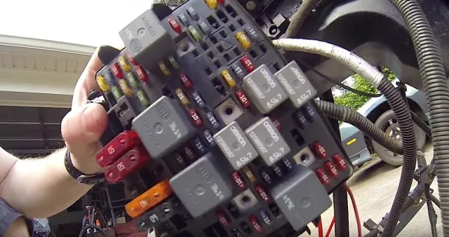 Pictured here is the front of the factory fuse panel.