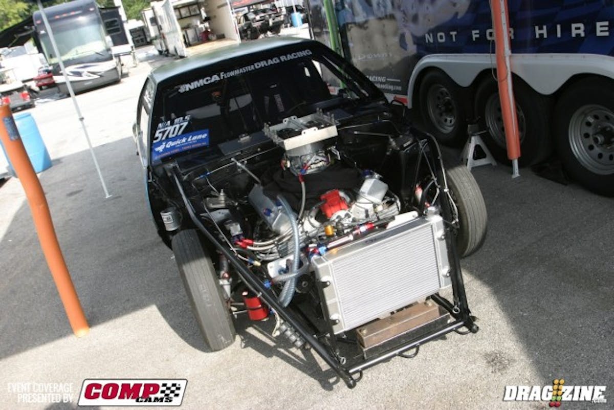 Rick Riccardi is here after having his race car repaired from a wreck earlier this year. The Car spent some quality time at Matt Wirt Race Cars getting repairs. Riccardi took one pass to get his feet wet, and then almost made a full pass in round one of qualifying with an 8.94. We trust Riccardi will go quicker as the weekend goes along.