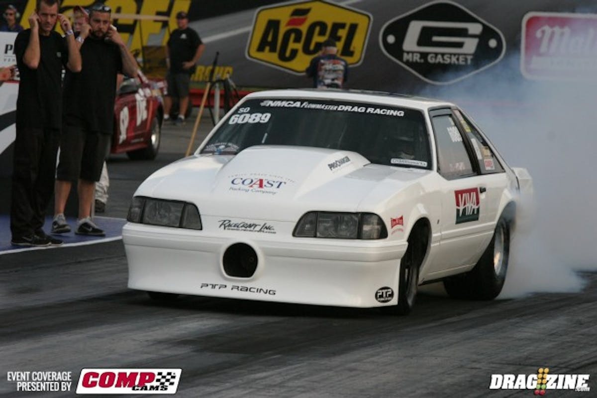 Street Outlaw racer Eric Gustafson sits atop qualifying as Saturday morning gets started. The Goose busted out a 4.437 at 165 mph, and is looking to wrestle the championship away from Phil Hines. 