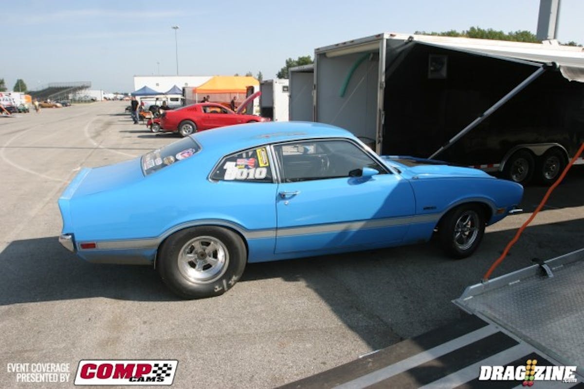 NMRA Coyote Stock racer Mike Bowen is here at NMCA Finals to get some practice in, and participate in the NA 10.5 class. He's not really in the neighborhood of the class regulars, but he's working on reaction times, and doing some testing while at the event. 