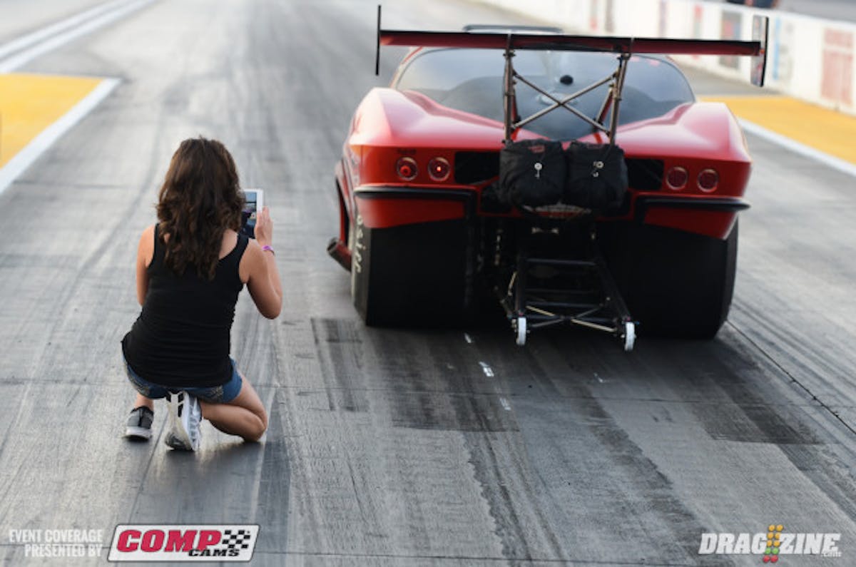 Don Wooton rolled to a 3.67 to oust the twin turbo car of Paul Mouhayet in the opening stanza of Outlaw Pro Mod. Wooton will take on Jon Stouffer in the next round.