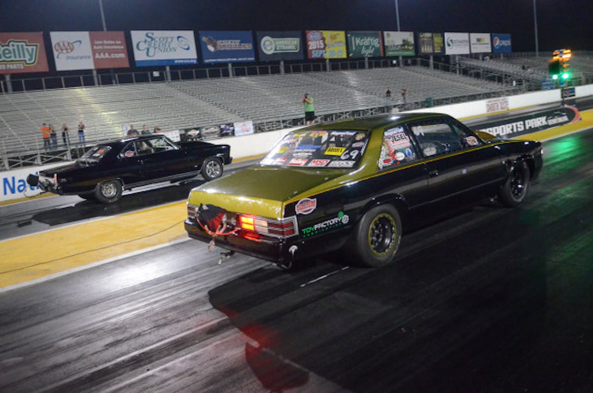 Krusty Ramsey was dead-late in the Outlaw 8.5 final, and it cost him in his bid to repeat as champion of this race, as Jason Collins scored an upset victory in his '66 Nova, a 4.93 defeating a quicker 4.91.