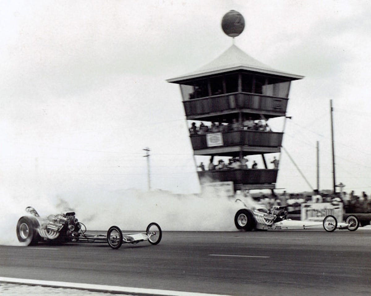 Hawaiian drag-racing legend “Safari Char” lines up against a rival at the old Hawaii Raceway Park in Honolulu. He raced in the Top Fuel ranks on the mainland in the 1960s and ‘70s and is among those on Oahu who would love to see a new dragstrip on the island after the historic facility closed a decade ago. Photo courtesy of Safari Char