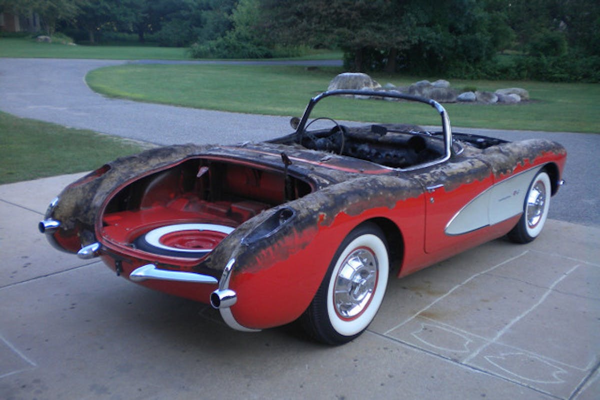 Sure it's pretty torched now, but the wheels and tires, plus the hubcaps are all pristine still. 