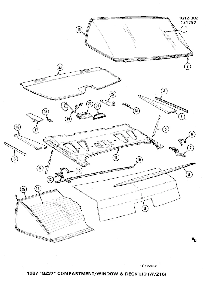 Exploded view of the required parts for conversion.