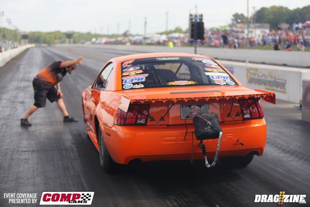 Mean Dean Marinis just cranked off a 4.49 at 165 mph in X275--and that's only good for second place, behind Bruder's 4.479 at 159.70.