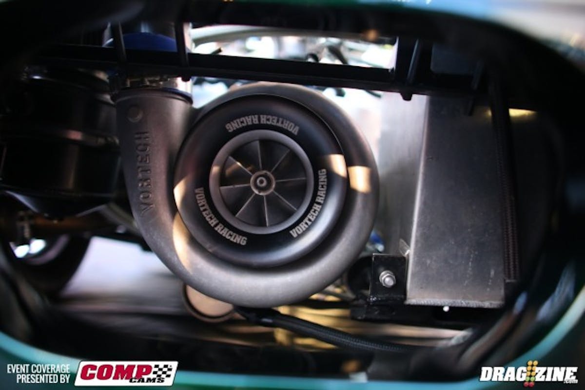 Lewes, Delaware-based racer Craig Walls has an all-new combo this year and is working to get back to the level of performance he achieved last year. A best pass of 4.58 has eluded him thus far, as he's working on figuring out the sweet spot between the new converter and power management. The car relies on an RDI aluminum-blocked 427 with Brodix Neal 202 cylinder heads pumped up by a Vortech billet Xi supercharger.