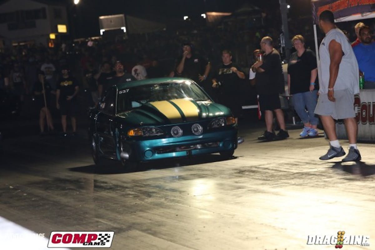 Looks like Mullins' tuneup for the first round wasn't what eh wanted, as Eve Bernardo stormed to the win when Mullins struck the tires. Margin of victory was .052 at the stripe as Bernardo moves on to round two. That will be contested later this evening.