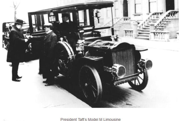 President Taft's 1909 White Steamer Model M. All 40 HP drove him around in style. Screenshot via White Steam Car Historical archives.