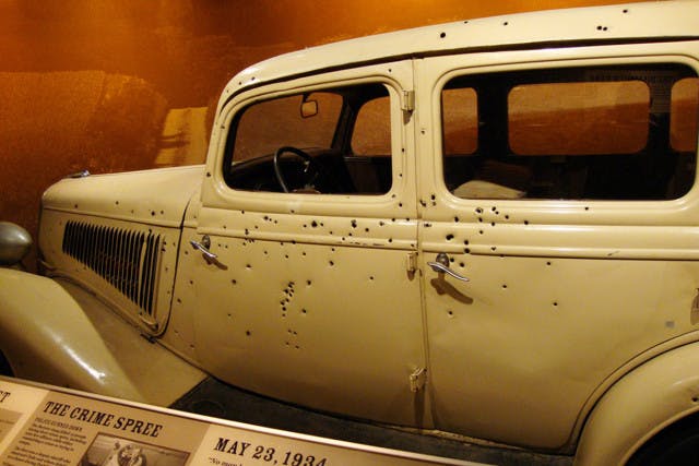 Legend has it this is the very car that Bonnie & Clyde were killed in. Image via yahoo.com