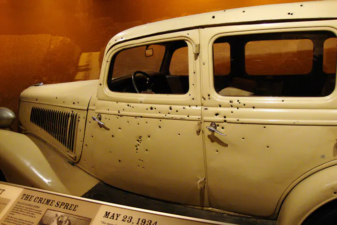 Legend has it this is the very car that Bonnie & Clyde were killed in. Image via yahoo.com