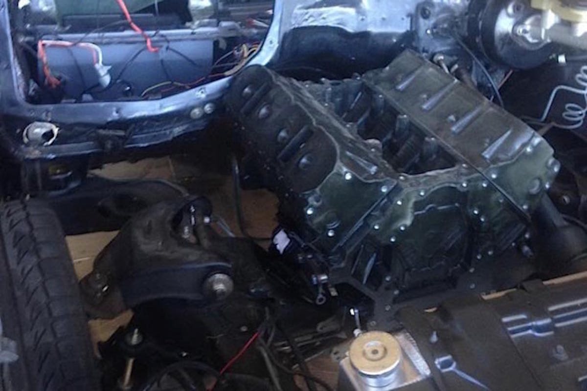 Before the original turbocharged 3.8 liter V6 engine was removed, the owner comments that the car was stroked to 4.1 liters and tuned for E85 fuel.