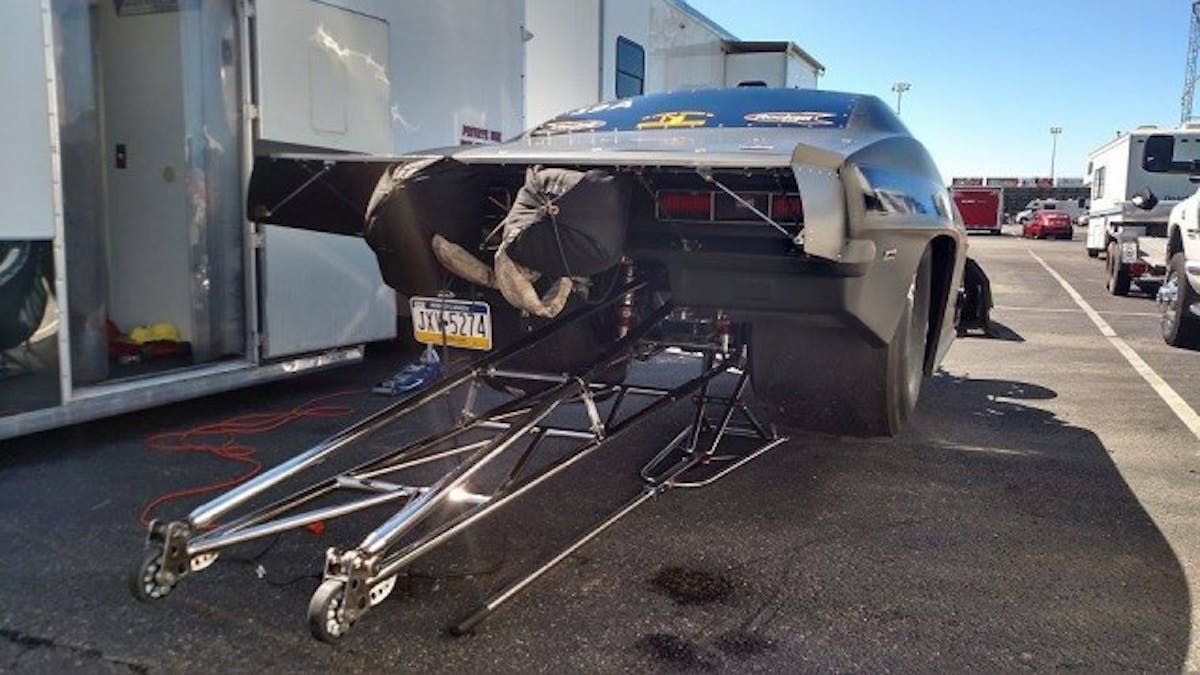 Ever seen a street car with wheelie bars and a trailer hitch?