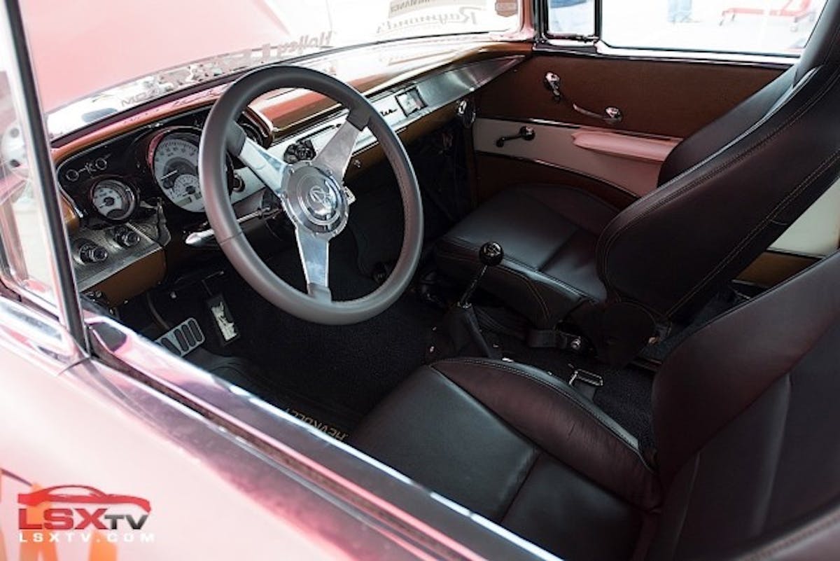 The interior you see pictured here looked nothing like when the students first found the car under the tarp.