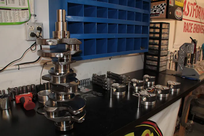 The rotating assembly awaiting installation.