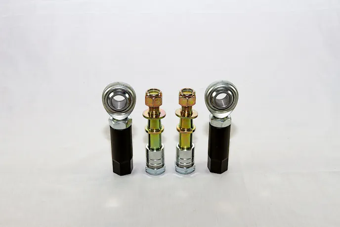 Extended-length tie-rods from the Mm5TR-2 Bumpsteer kit.