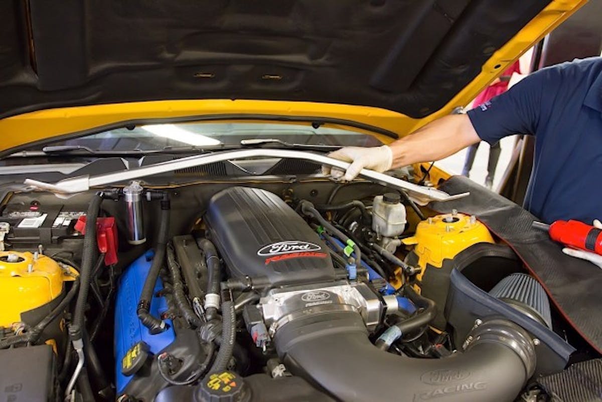 Getting ready to install the engine support beam. 