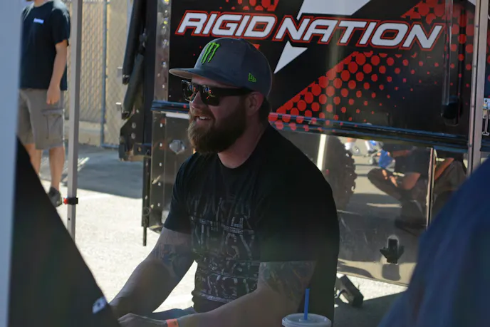 BJ Baldwin out at the Sand Sports Super Show in Costa Mesa, California.