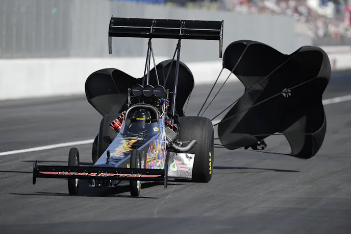 Steve Chrisman is another of the part-time, independent racer struggling with the escalating costs of racing -- and the lofty fines for oiling the race track. Photo courtesy NHRA/National Dragster
